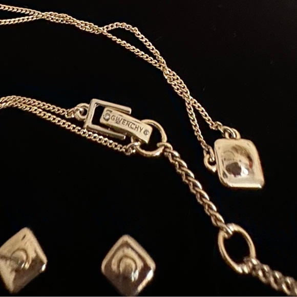 Givenchy Square Pave Stud Earrings & Necklace Set - Picture 5 of 6